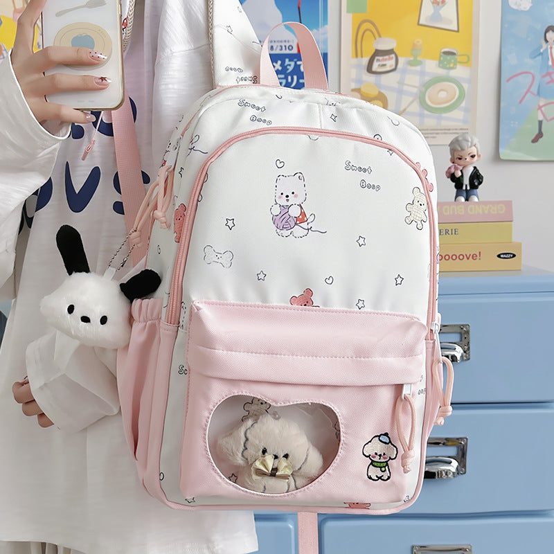 Backpack with Creative Music and Animal Motif Bowlift