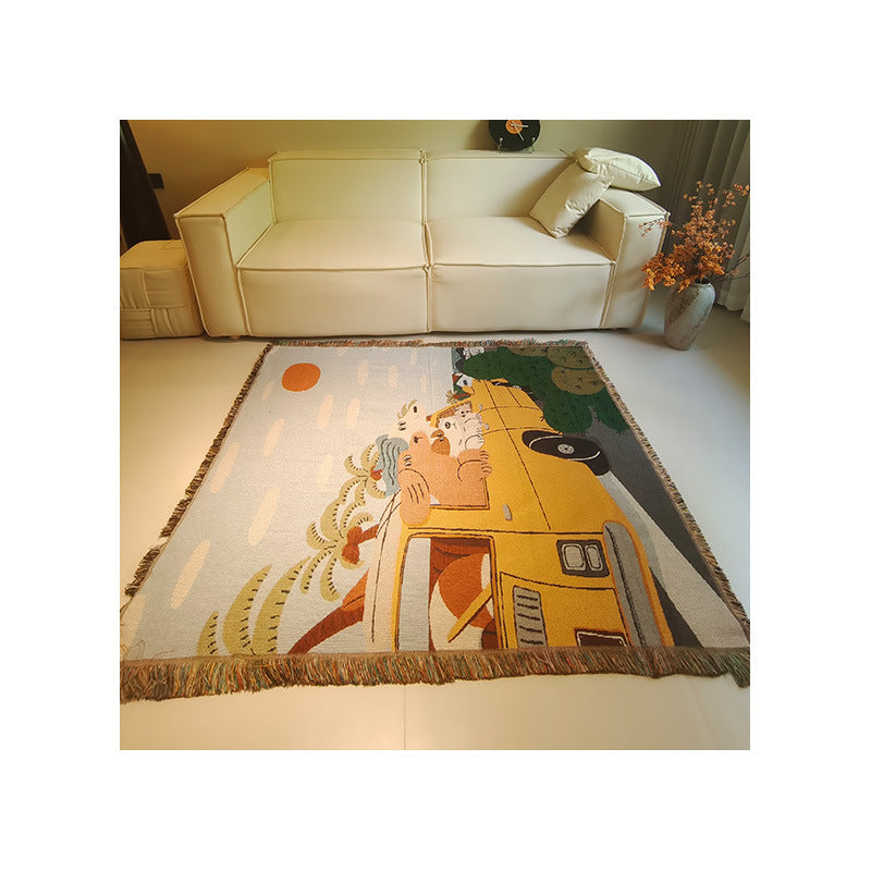 Whimsical Animal Adventure Throw Blanket
