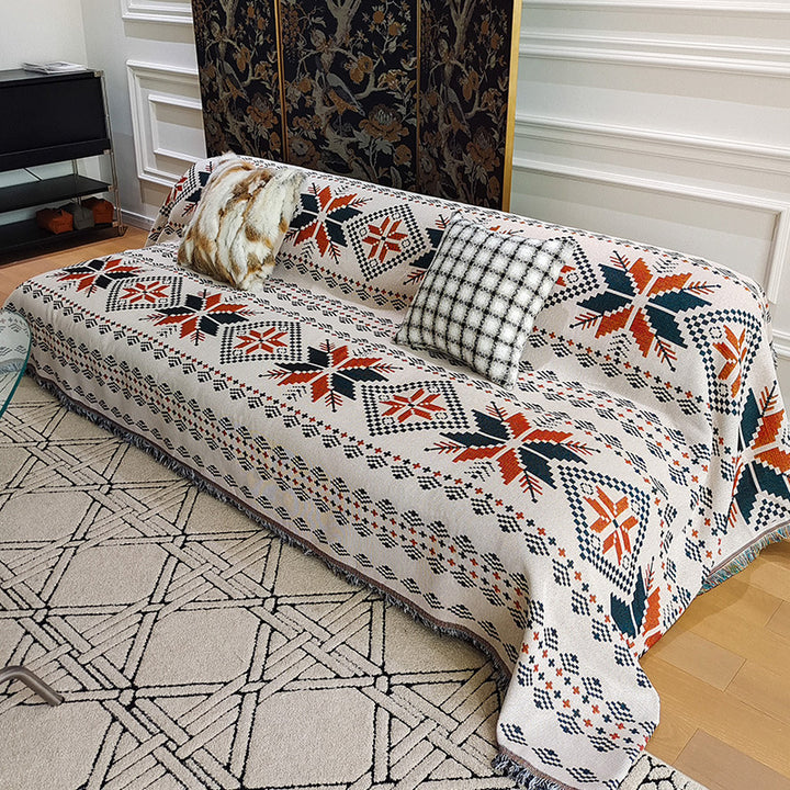 Cozy Geometric Pattern Throw Blanket