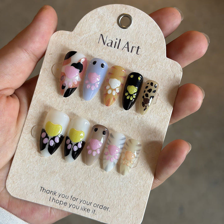 Playful Patterned Press-On Nail Art Set Bowlift