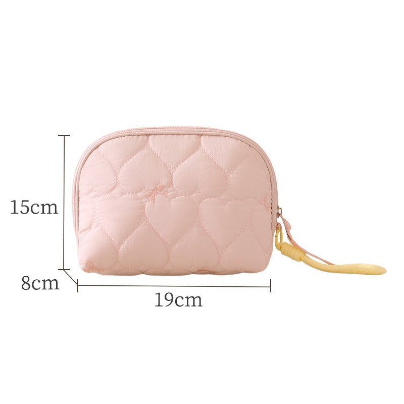 Heart-Quilted Makeup Bag Bowlift
