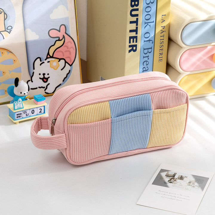 Stylish Textured Zippered Pencil Case Bowlift