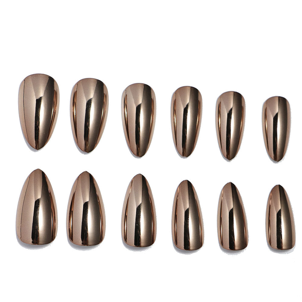 Metallic Stiletto Press-On Nails Bowlift