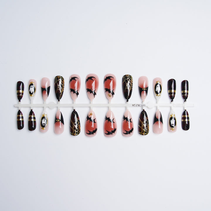 Halloween Artificial Nail Set with Creepy Designs Bowlift