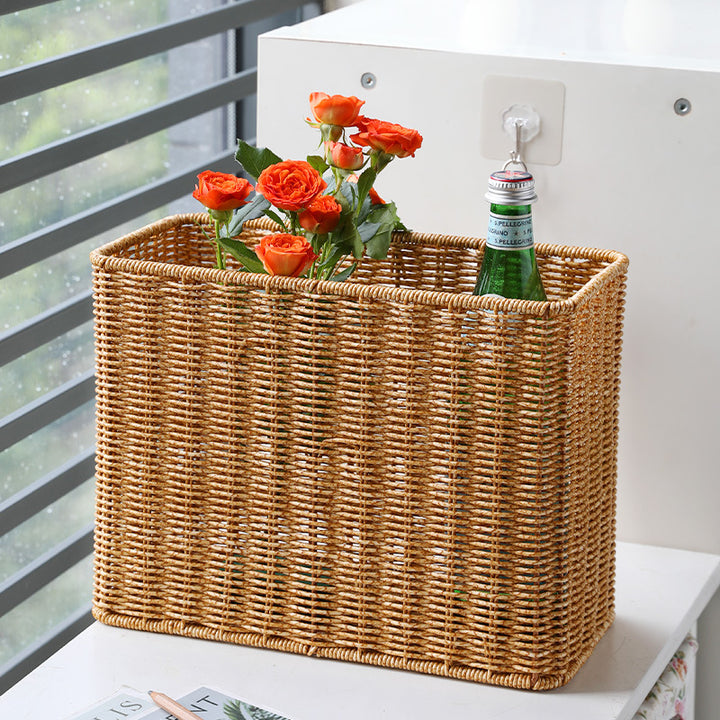 Stylish Rectangular Woven Storage Bin Bowlift
