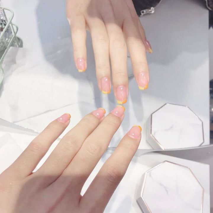 Acrylic Nail Set with Cheerful Fruit Design and Creative Accents Bowlift