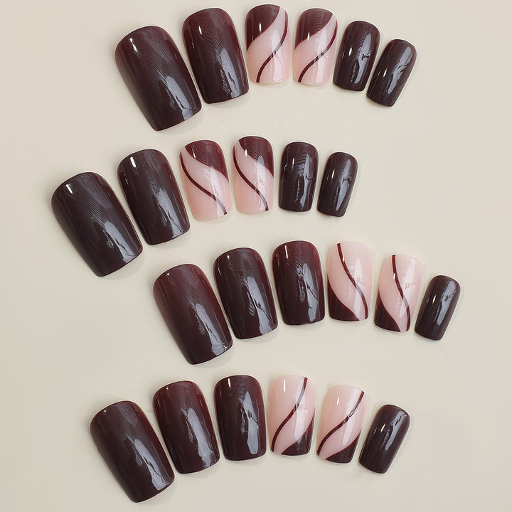 Premium Press-On Nail Art Set with Elegant Designs Bowlift