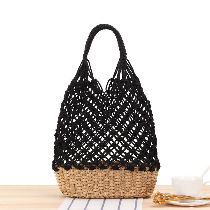 Hand-knotted tote bag with elegant net design Bowlift