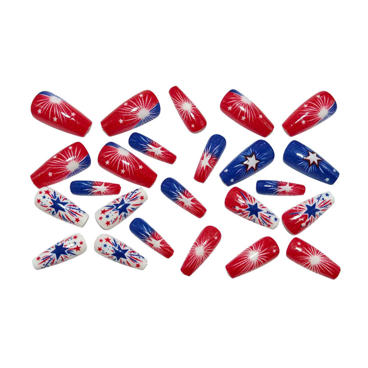 Artificial nails with festive star and fireworks design Bowlift