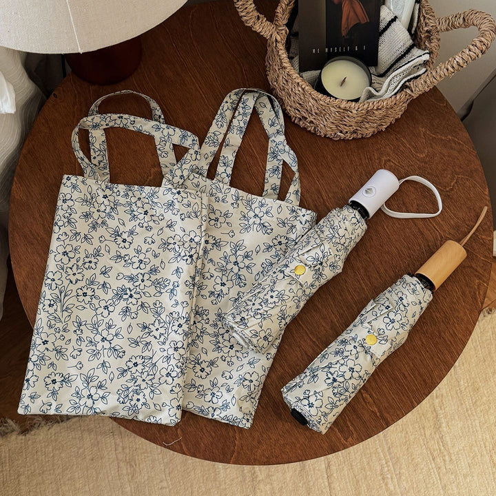Women's Foldable Shopping Bag with Floral Design Bowlift