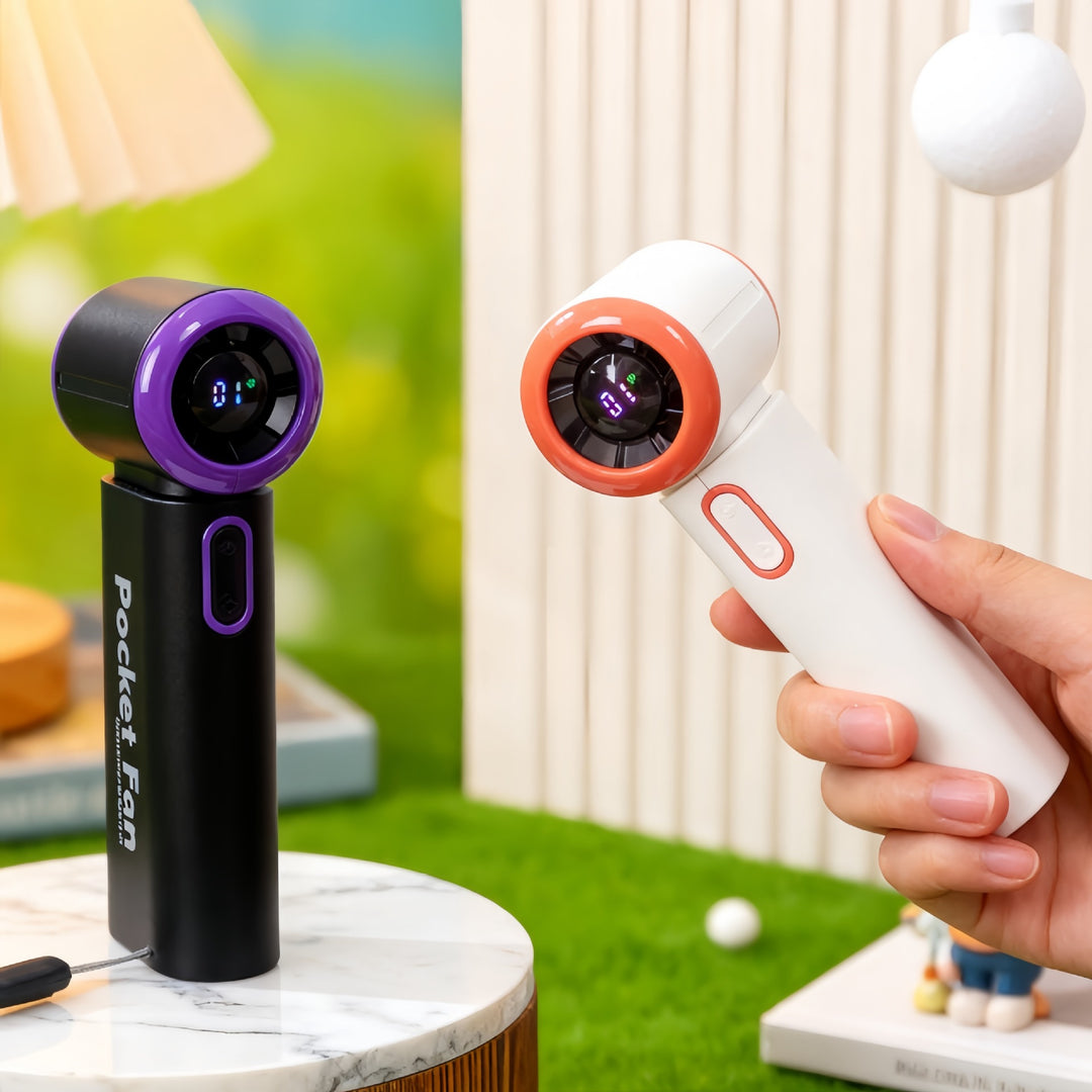 Women's Portable Mini Fan with LCD Display Bowlift