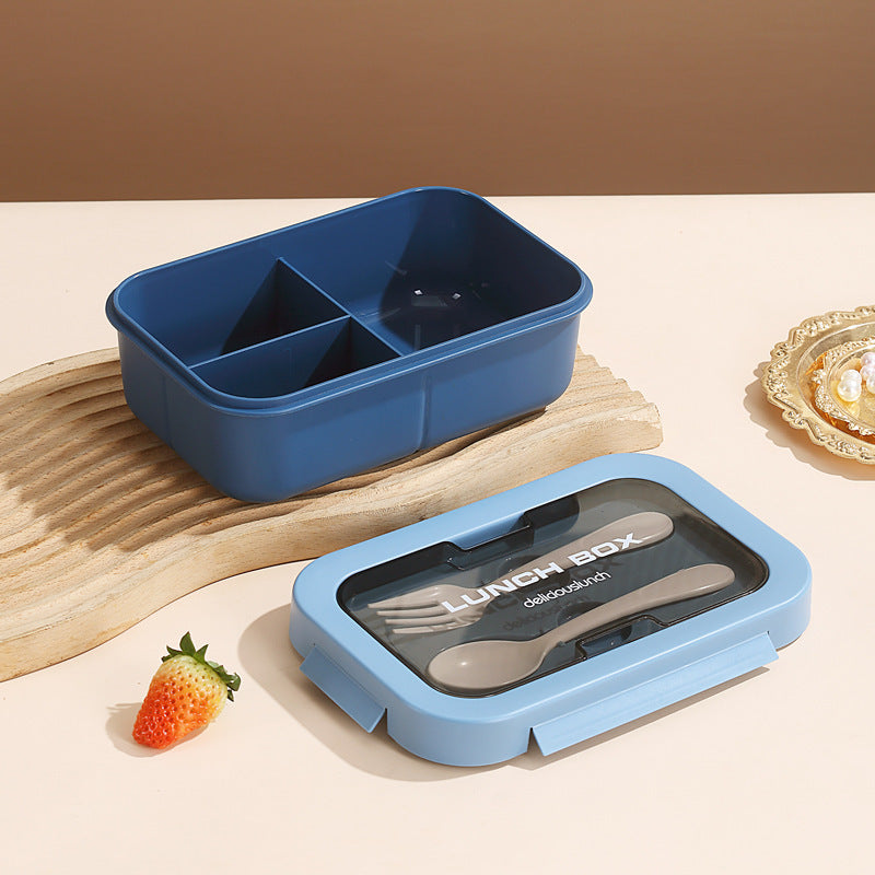 Multi-Layered Insulated Bento Lunch Box with Built-in Utensils