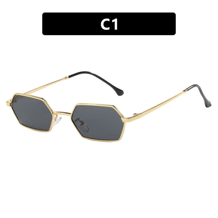 Women's hexagonal sunglasses with elegant metal frame and UV protection Bowlift