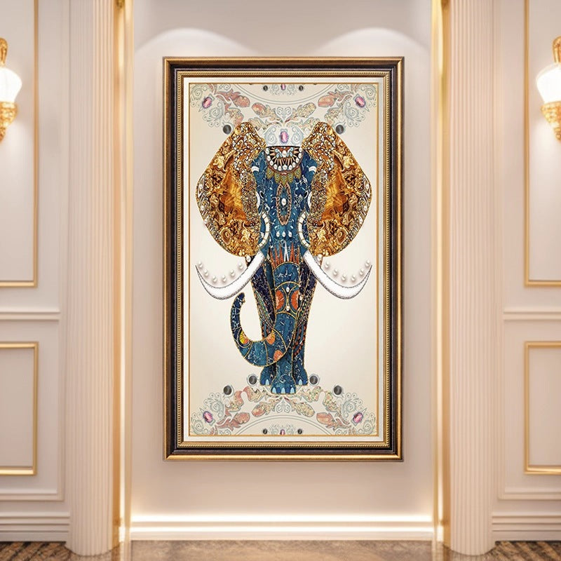 Artistic Elephant Illustration Framed Wall Art