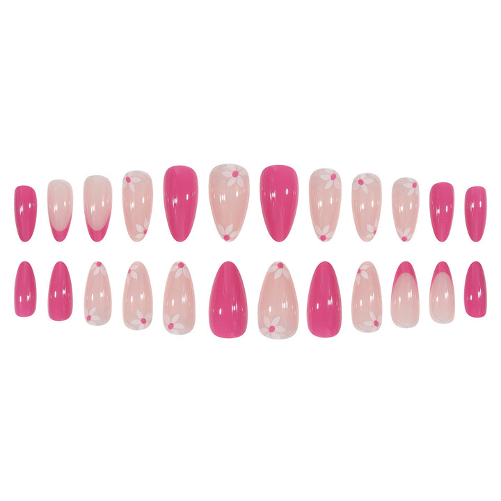 Floral-Patterned Stiletto Press-On Nails Bowlift