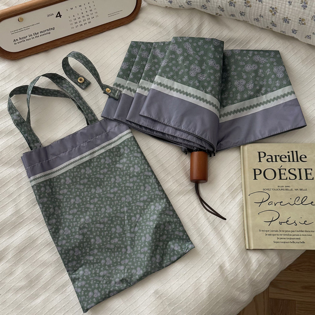 Women's eco-friendly shopping bag with integrated folding umbrella Bowlift