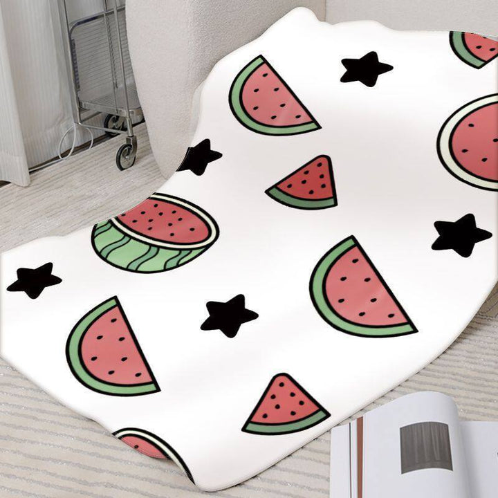 Playful Watermelon-Themed Fleece Blanket