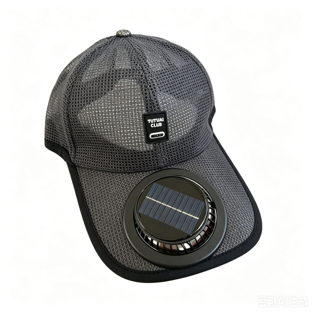 Sun protection cap with integrated solar fan Bowlift