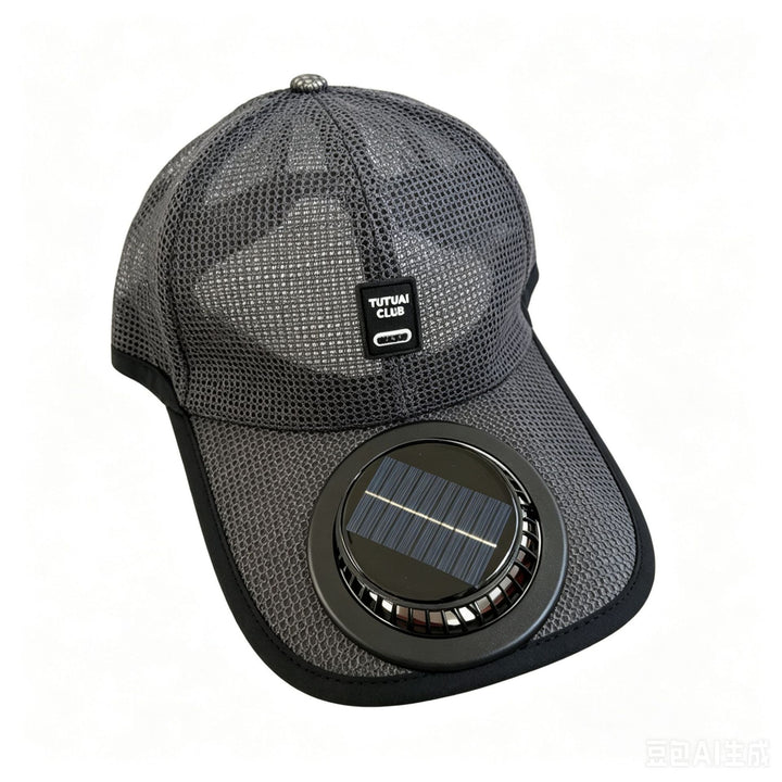 Sun protection cap with integrated solar fan Bowlift