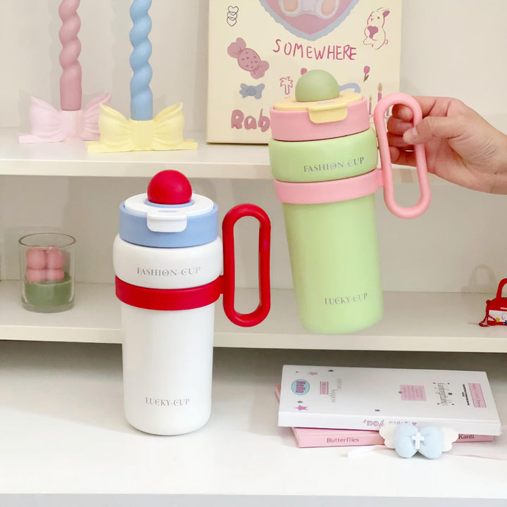 Ladies Multifunctional Insulated Bottle with Unique Lid Bowlift