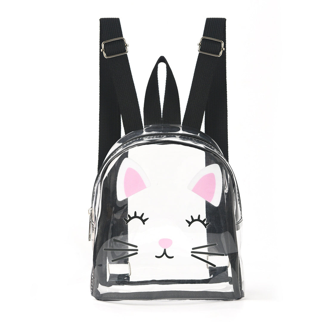 Transparent backpack with playful cat design Bowlift