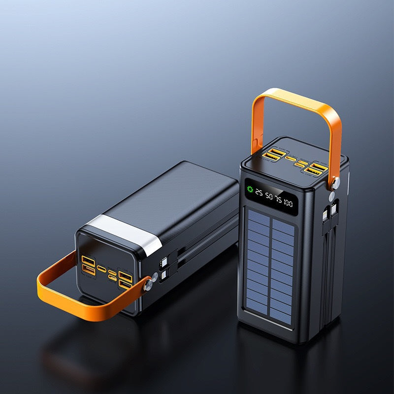 Portable solar power bank with ergonomic carrying handle and intelligent power display Bowlift