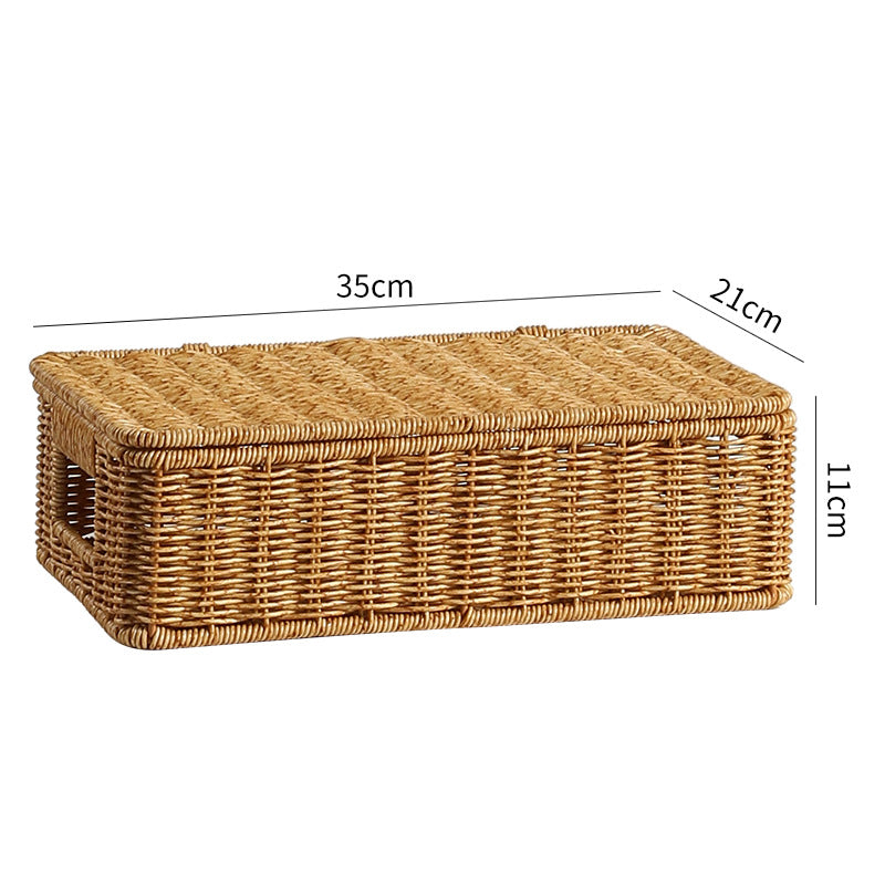 Long Rectangular Woven Storage Basket Bowlift