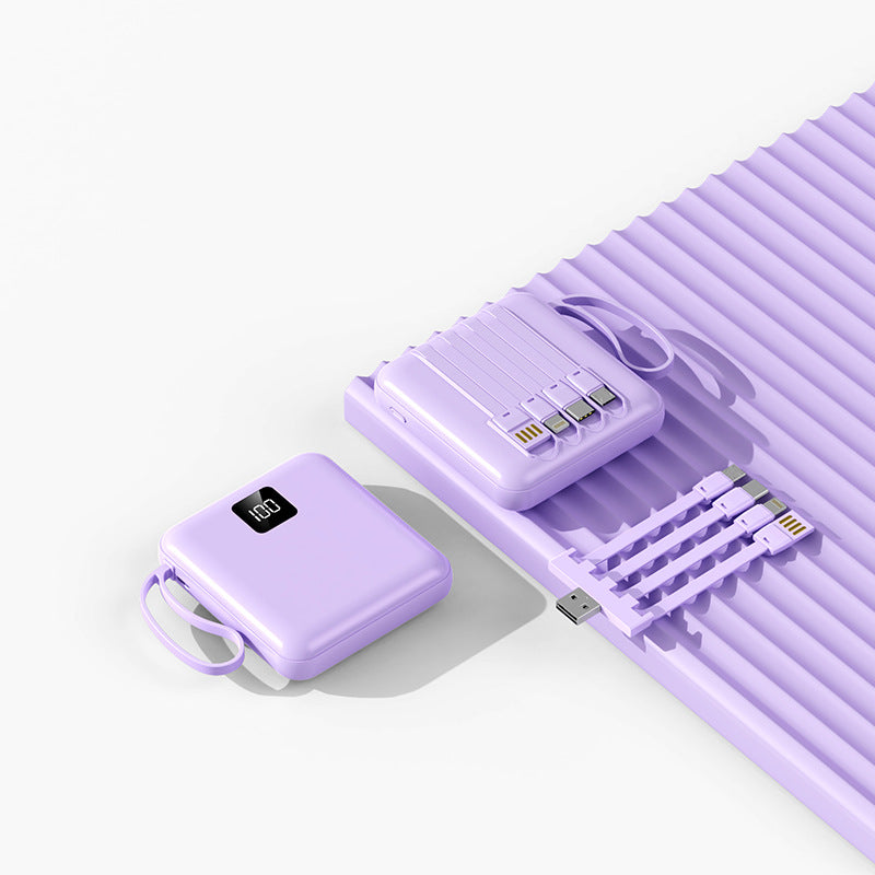 Portable power bank with integrated charging cables and LCD display Bowlift