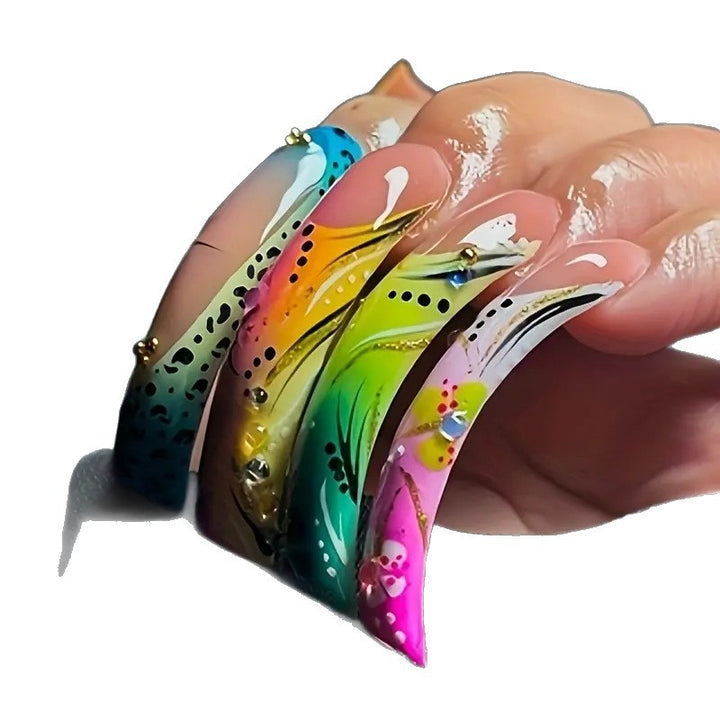 Artistic Long Length Press-On Nails Bowlift