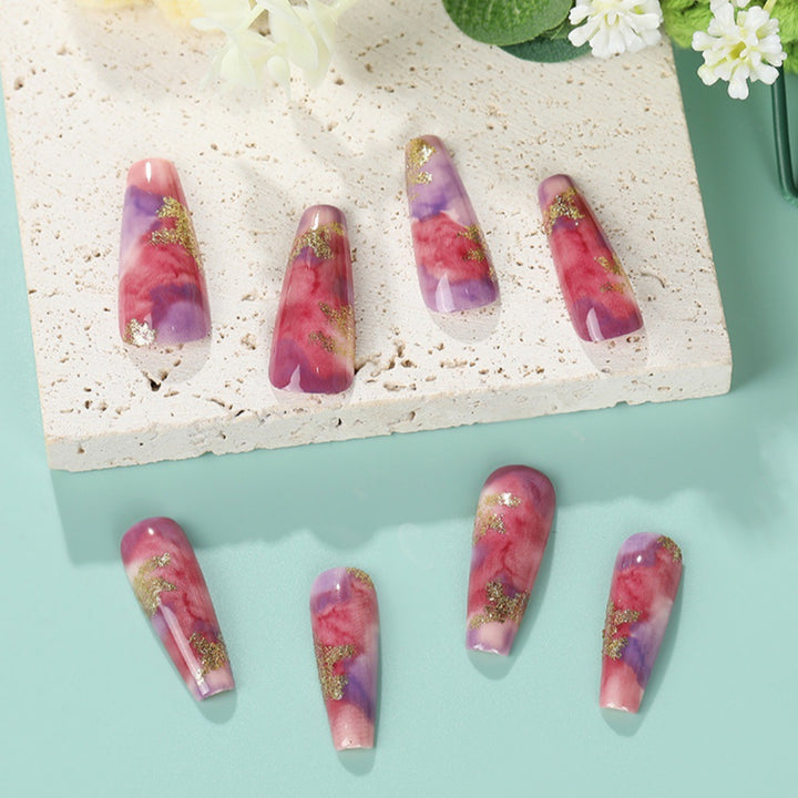 Elegant artificial nails with glitter accents Bowlift