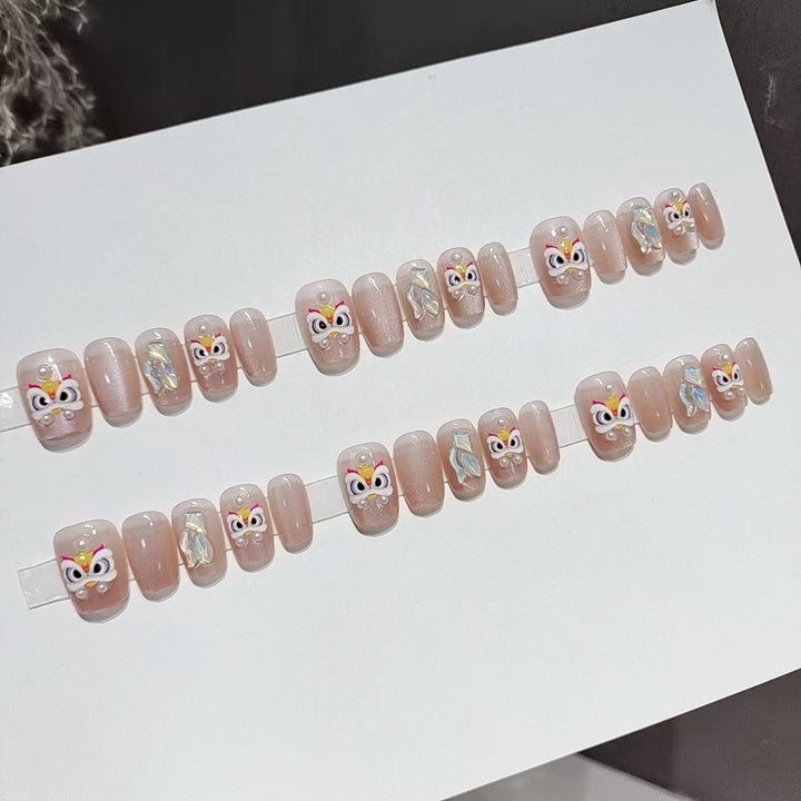 Designer Butterfly-Themed Press-On Nail Set Bowlift