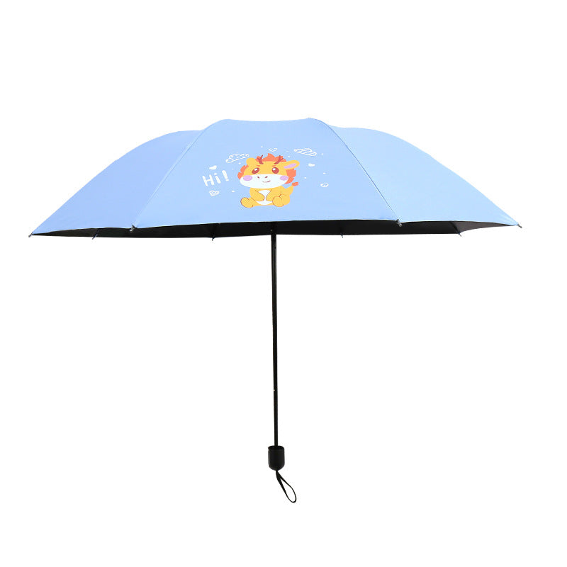 Women's Folding Umbrella with Fun Animal Design Bowlift