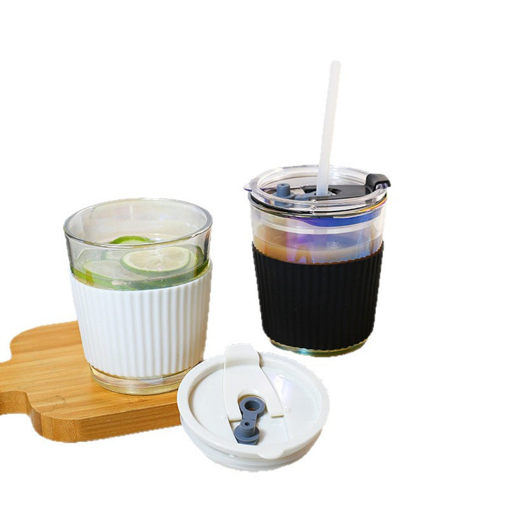 Ladies Insulated Drinking Cup with Flexible Silicone Cover and Integrated Straw Bowlift