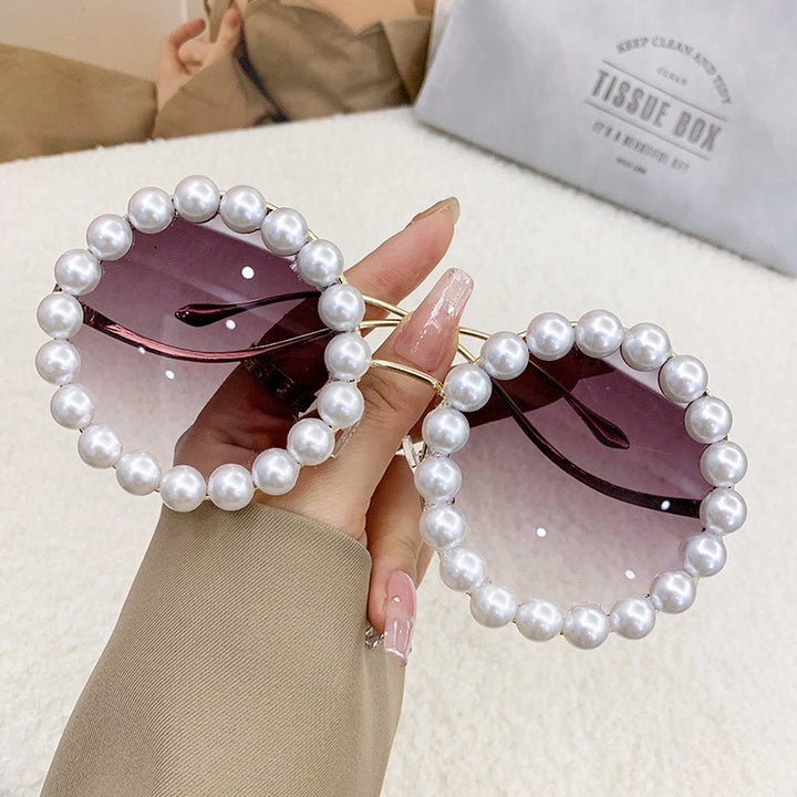 Women’s large sunglasses with pearl-embellished frame Bowlift