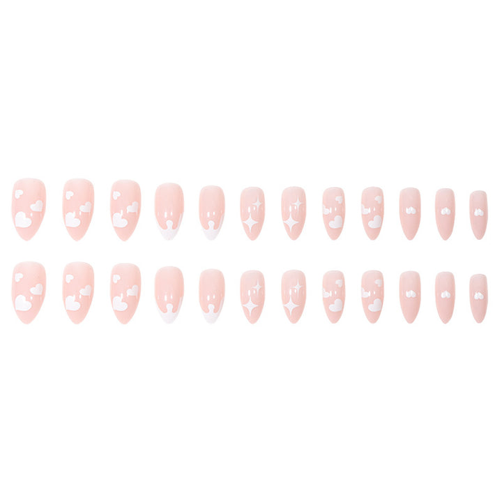 Custom Heart-Design Stiletto Press-On Nails Bowlift