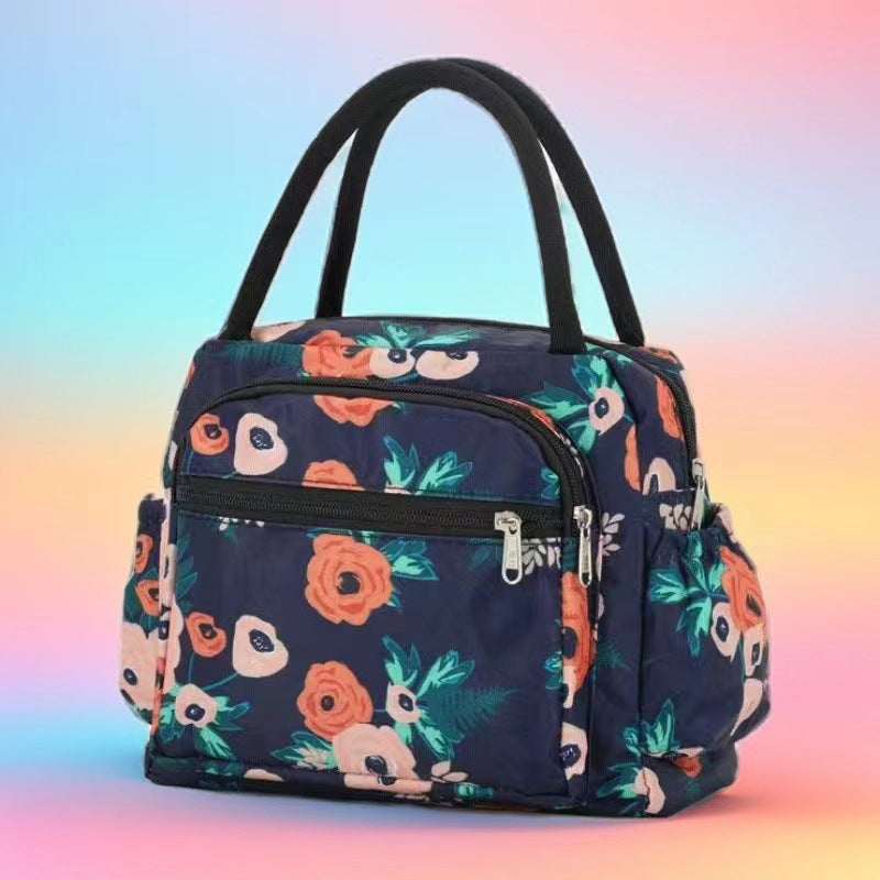Cat Print Multi-Pocket Tote Bag Bowlift