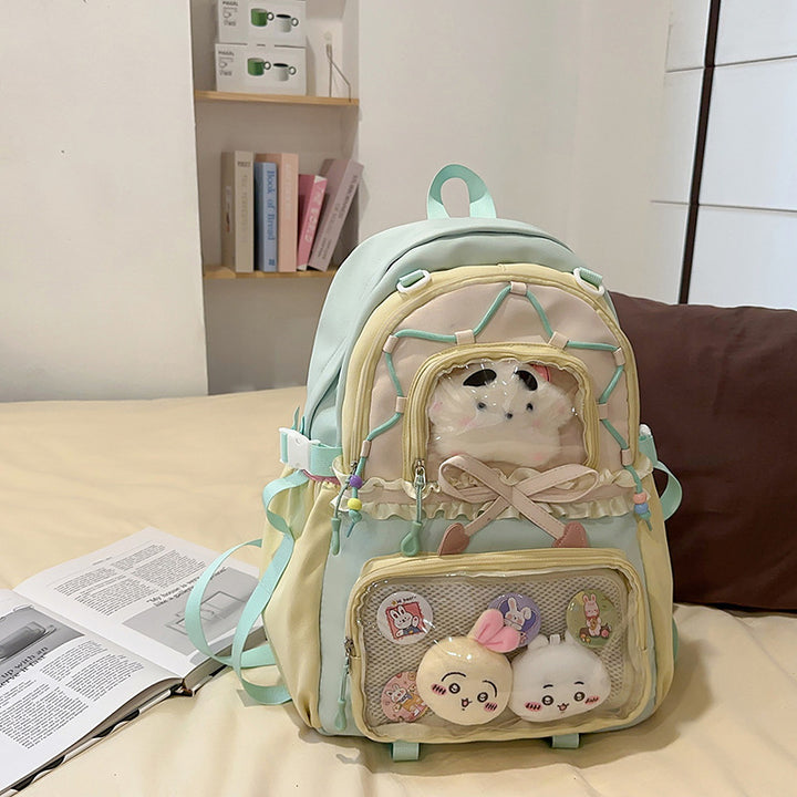 Fashionable leisure backpack with creative details and versatile compartments Bowlift