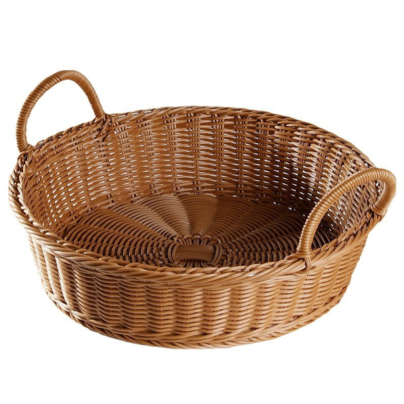 Large Handwoven Wicker Serving Basket Bowlift