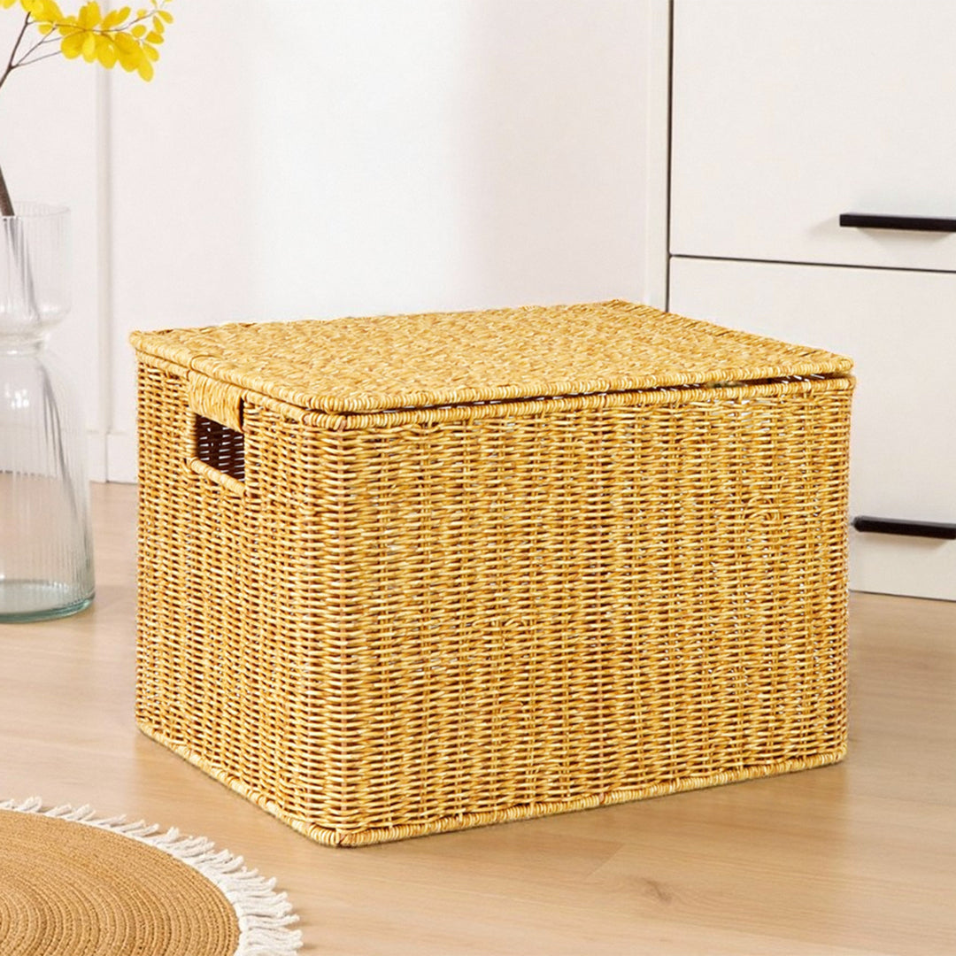 Handwoven Wicker Storage Chest Bowlift