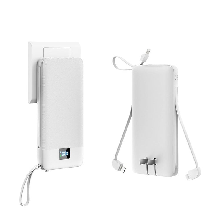 Slim High-capacity portable power bank with integrated charging cables and digital LED display Bowlift