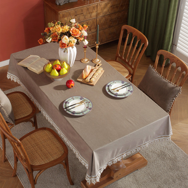 Elegant Lace Edged Tablecloth