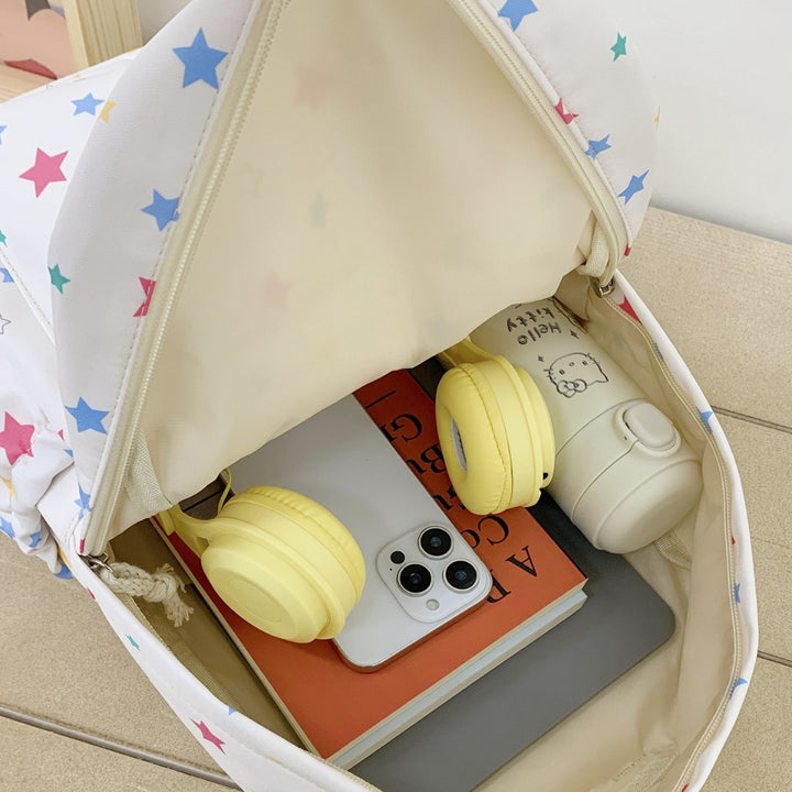 Backpack with Colorful Star Pattern and Practical Organization Compartments Bowlift