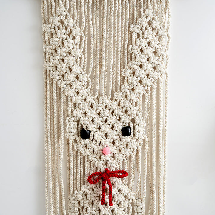 Whimsical Macramé Bunny Wall Hanging Bowlift