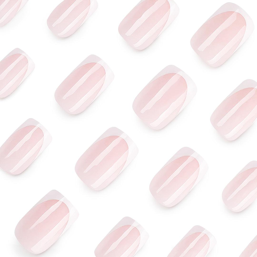 Artificial nail extensions with modern French tip Bowlift