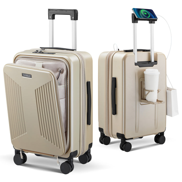 Unisex Smart Charging Hard Shell Trolley Luggage Bowlift