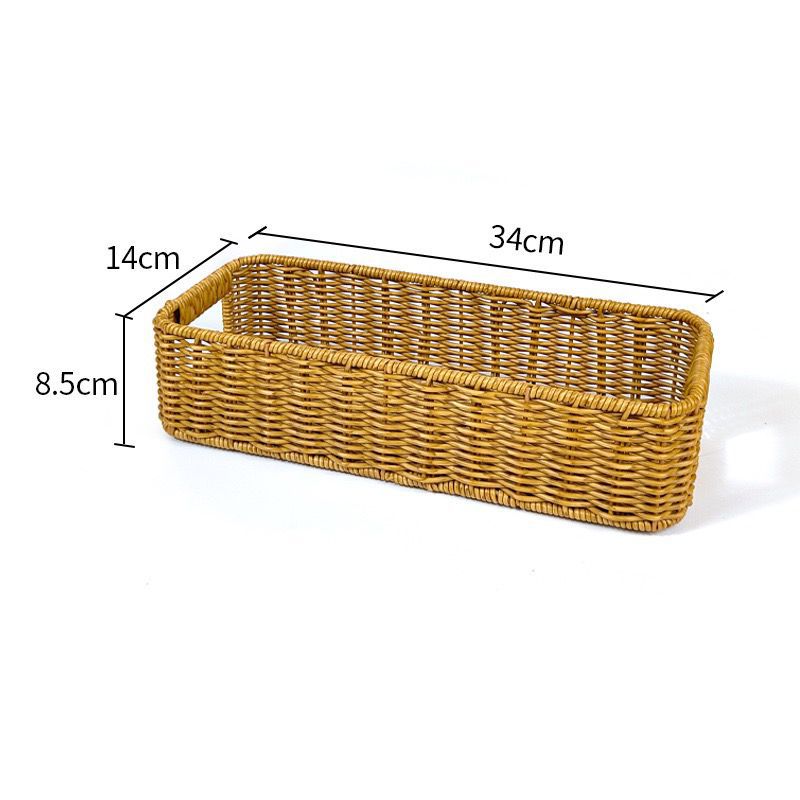 Unisex Rectangular Storage Basket Made of Woven Material Bowlift