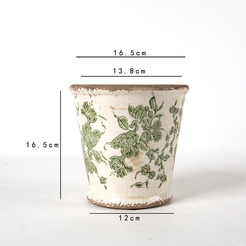 Decorative ceramic flower pot with floral design Bowlift