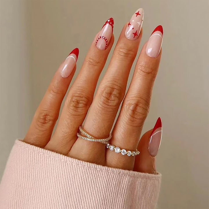 Artful Nail Tips with Heart Design Bowlift