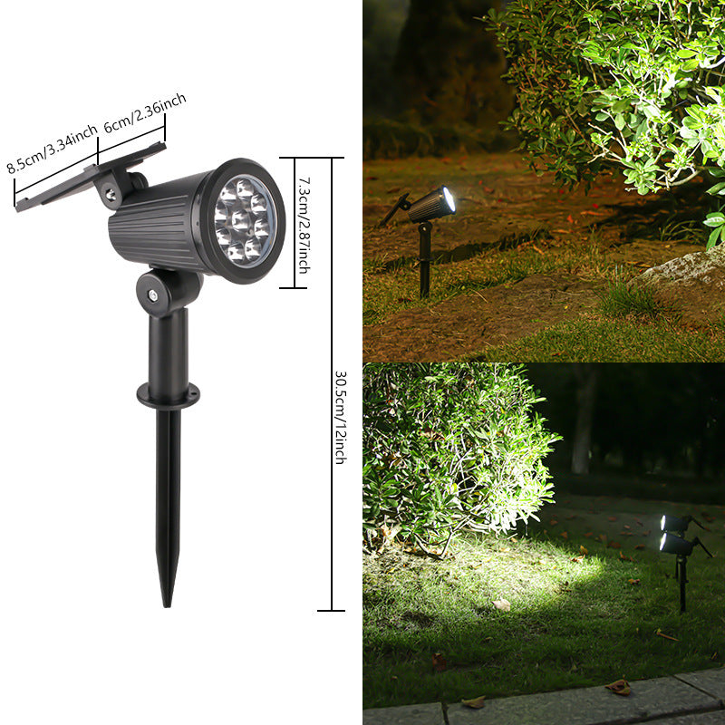 Solar-Powered Adjustable Garden Spotlight With Swivel Stake Bowlift
