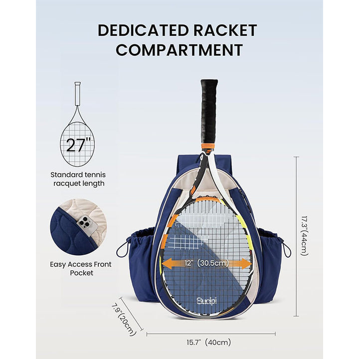 Quilted Tennis Racket Backpack Bowlift